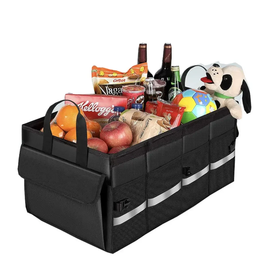 Foldable car trunk organizer