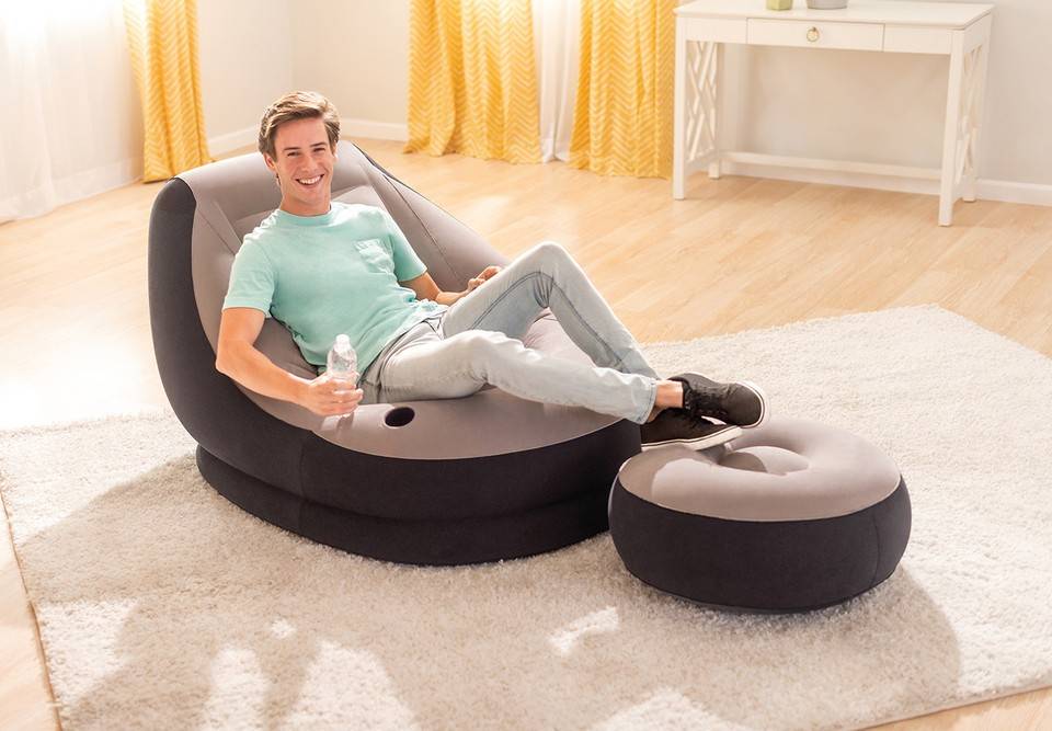 Intex Inflatable Lounge Chair & Ottoman – Comfortable Inflatable Seating