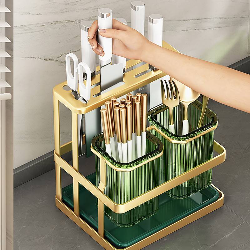 Kitchen Knife and Spoons Holder with Stickers – Wall & Counter Organiser